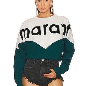 ISABEL MARANT ETOILE Houston Sweatshirt in Teal, size 40 (8 medium)
